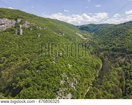 Aerial View Of Iskar River Gorge Near Town Of Lyutibrod, Bulgaria