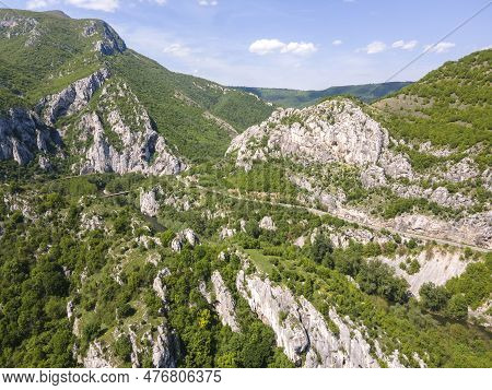 Aerial View Of Iskar River Gorge Near Town Of Lyutibrod, Bulgaria