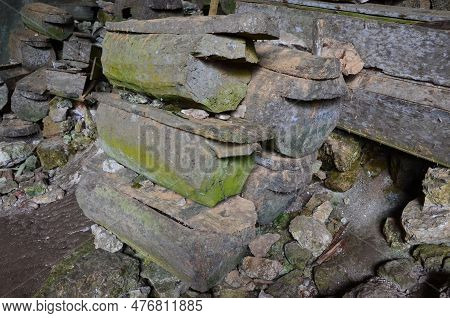 Stacked Sarcophagus In A Cave Near Sagada, Philippines