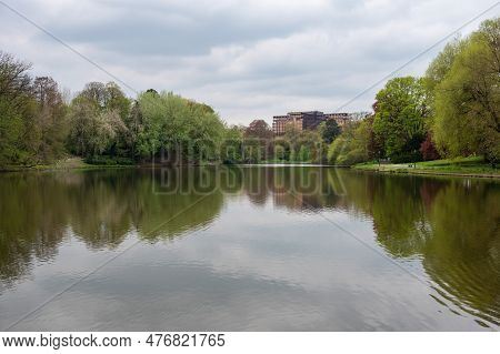 Tree Reflections In A Water Pond At The Tenreuken City Park, Auderghem, Brussels, Belgium