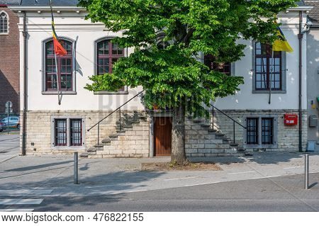 Sint-gillis-waas, East Flemish Region, Belgium - May 21, 2023 - Historical Building Of The City Hall