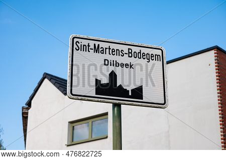 Sint-martens Bodegem, Flemish Brabant, Belgium - May 1, 2023 - Roadsign Of The Municipality