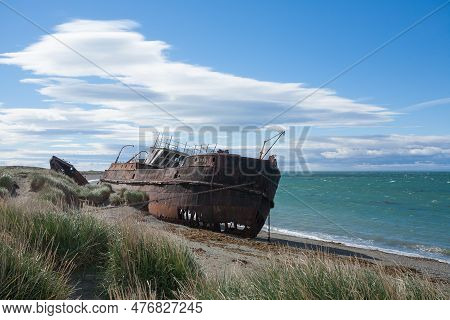 Wreckages On San Gregorio Beach, Chile Historic Site