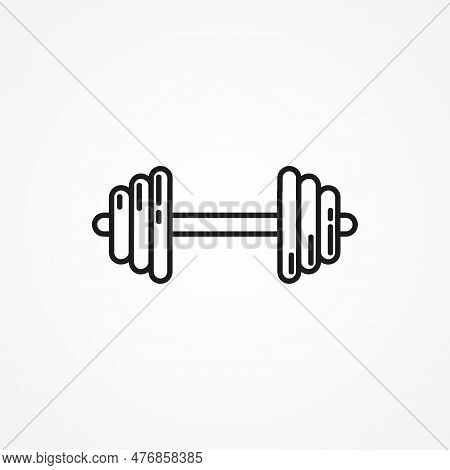 Dumbbell Line Icon. Sports Bar Web Linear Icon.