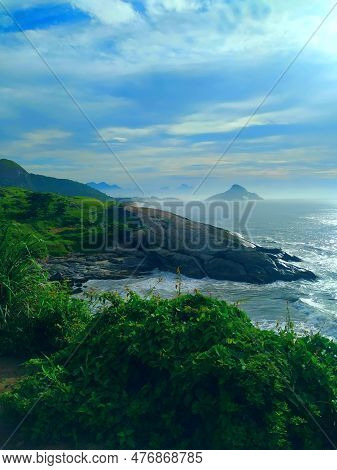 Grumari Beach In Rio De Janeiro, On A Beautiful Sunny Day.
