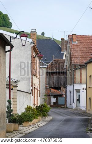 Walking In Touristic Old Village Oger, Grand Cru Village For Producing Of Sparkling Wine Champagne,