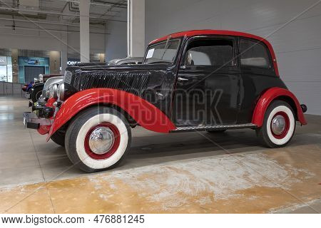 St. Petersburg, Russia - March 29, 2023: German Car Of The Adler Trumpf Junior On The Retro Car Muse