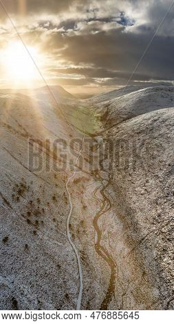 The Snow Covered Glenveagh Mountains And Glen In County Donegal - Republic Of Ireland