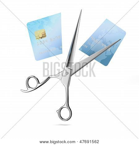 scissors cutting a credit card