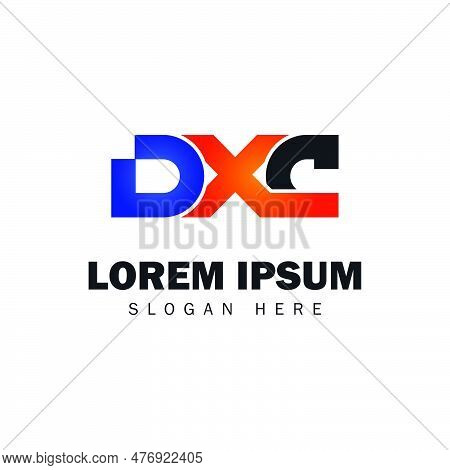 Gradient Logo Design Template Initial Letter Dxc For Print, Decoration, Element Design And Backgroun