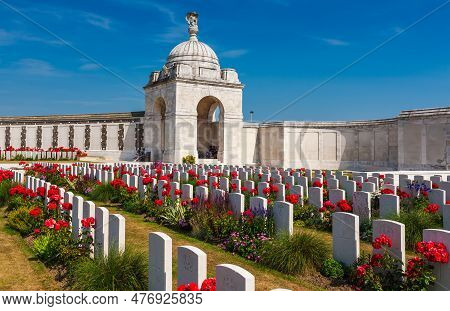 Zonnebeke, Belgium - July 8, 2010 : Tyne Cot Cemetery. The Largest Commonwealth War Cemetery In The 