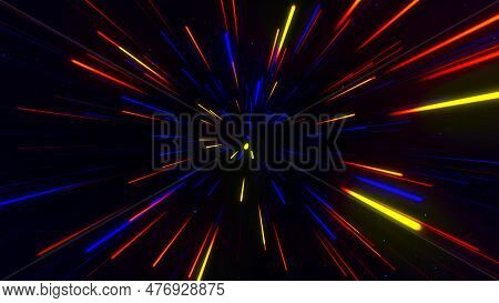 Abstract Geometric Background Of Radial Lines. Dataflow Tunnel. Explosive Star. Movement Effect. Bac
