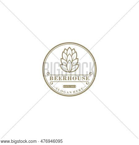 Beer House Logo Template Vecor In White Background