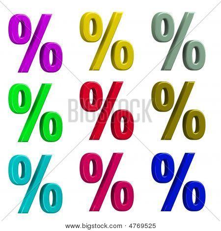 Percent Symbols Isolated On White