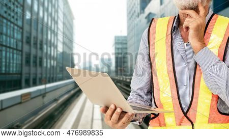 Industry Worker Or Engineer Working On Industry Project At Work Site. Engineering People Solution Se