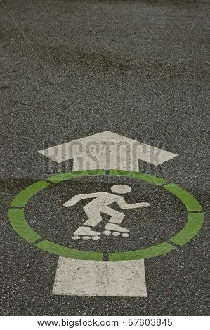 skate way traffic symbol in the park