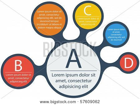 Metaball infographic elements in flat design.