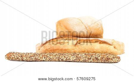 Multi - grain brown and white bread.