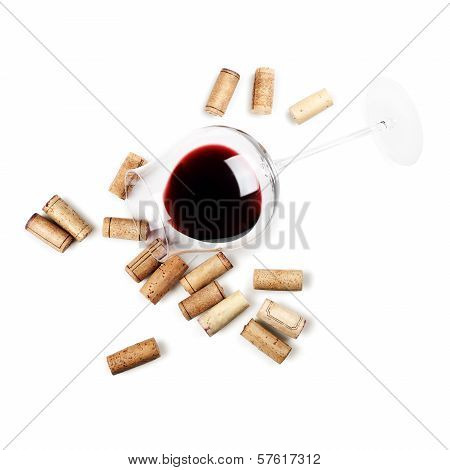Red Wine Glass Isolated On White Background