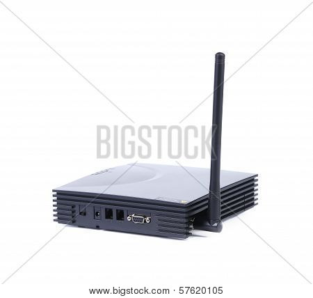 Close up of wireless router.