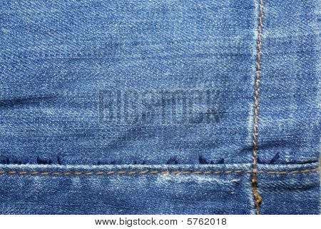 ブルー ジーンズを黄色の針 Textle 背景を抽象化します。