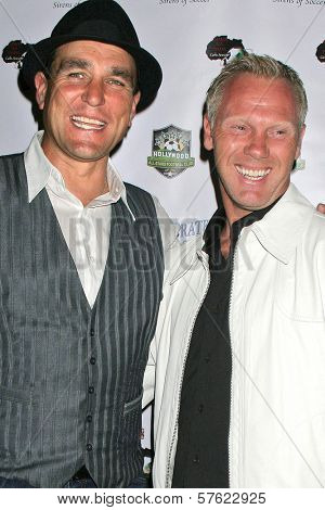Vinnie Jones and Warrem Barton at the World Cup Showdown Fundraiser, El Guapo Cantina, Los Angeles, CA.  11-06-09