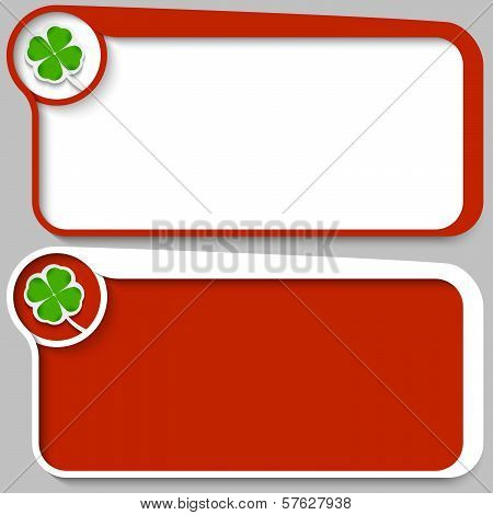 Two Red Vector Text Box And Cloverleaf