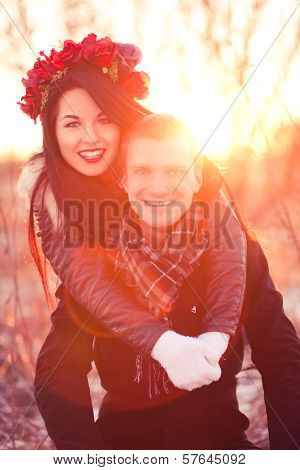 Happy young married couple