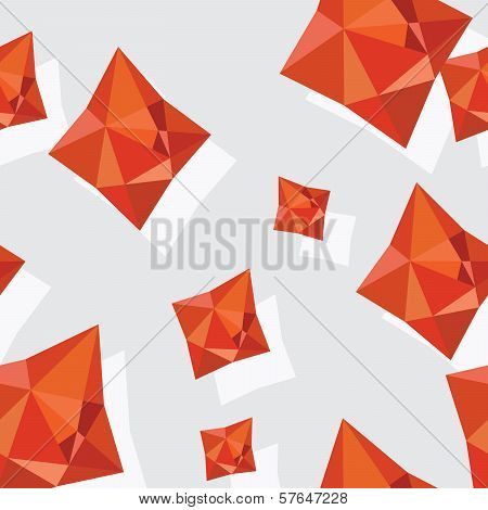 Origami-style background with card suits: diamonds