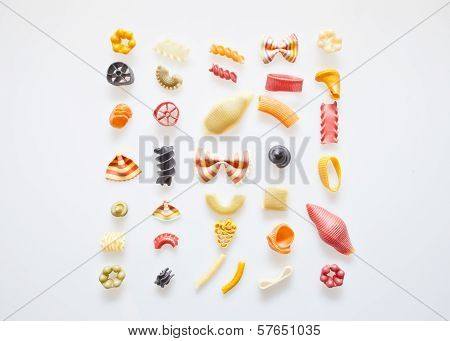 Colourful pasta mix