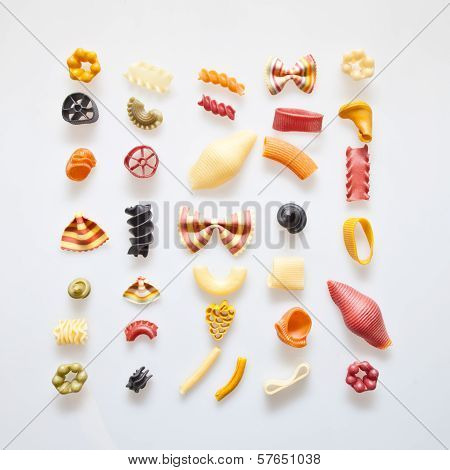 Colorful pasta mix