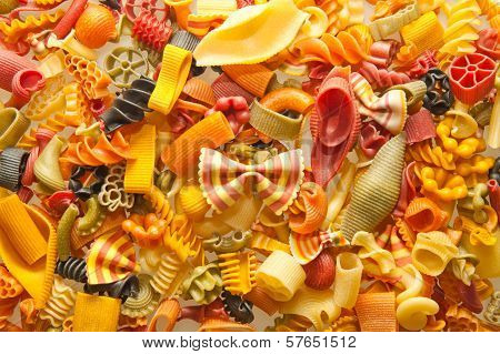 Colorful pasta mix