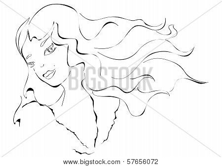 Girl face vector