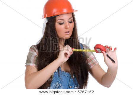 Woman and tape measure