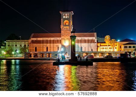 Rhodes Island Landmark, Mandraki Port, Greece.