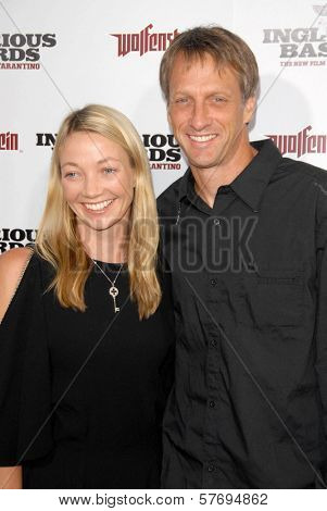 Lhotse Merriam and Tony Hawk  at the Los Angeles Premiere of 'Inglourious Basterds'. Grauman's Chinese Theatre, Hollywood, CA. 08-10-09