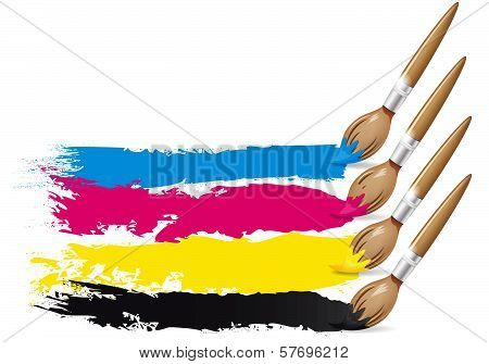 CMYK design - brushes and paint