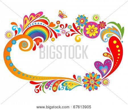 Summery floral frame