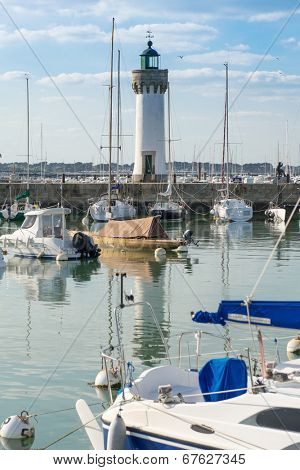 View of the lighthouse in Quiberon, Brittany, France