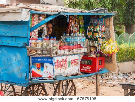 Street Vendor Sells Basic Grocery Products
