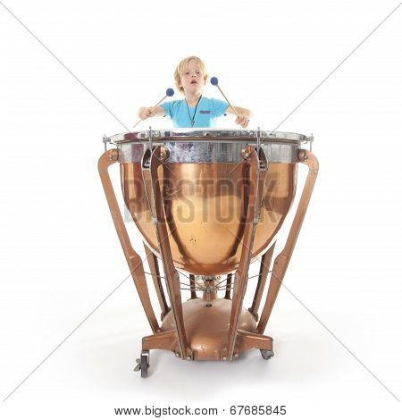 Young Boy Playing Kettledrum