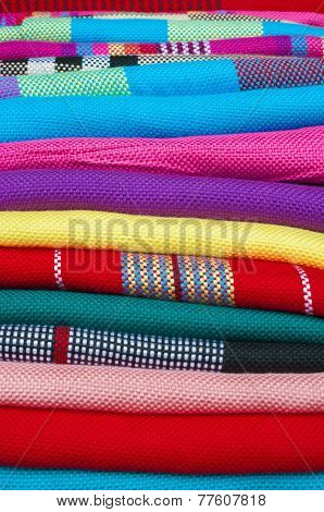 Colourful Handmade Scarfs Close-up