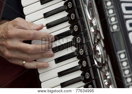 Playing accordeon