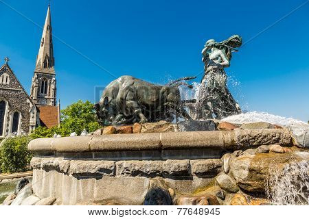 The Gefion Fountain In Copenhagen