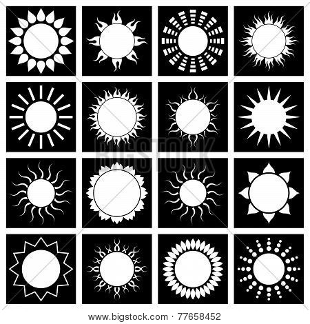 Sun Icon Set. Vector Illustration
