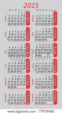 Pocket calendar 2015