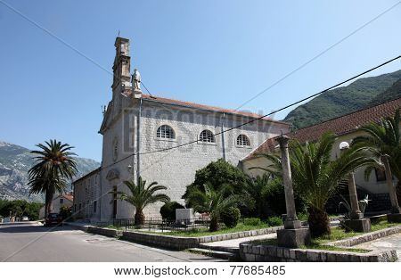 PRCANJ, MONTENEGRO - JUNE, 08: Church in small town Prcanj in Montenegro, on June 08, 2012