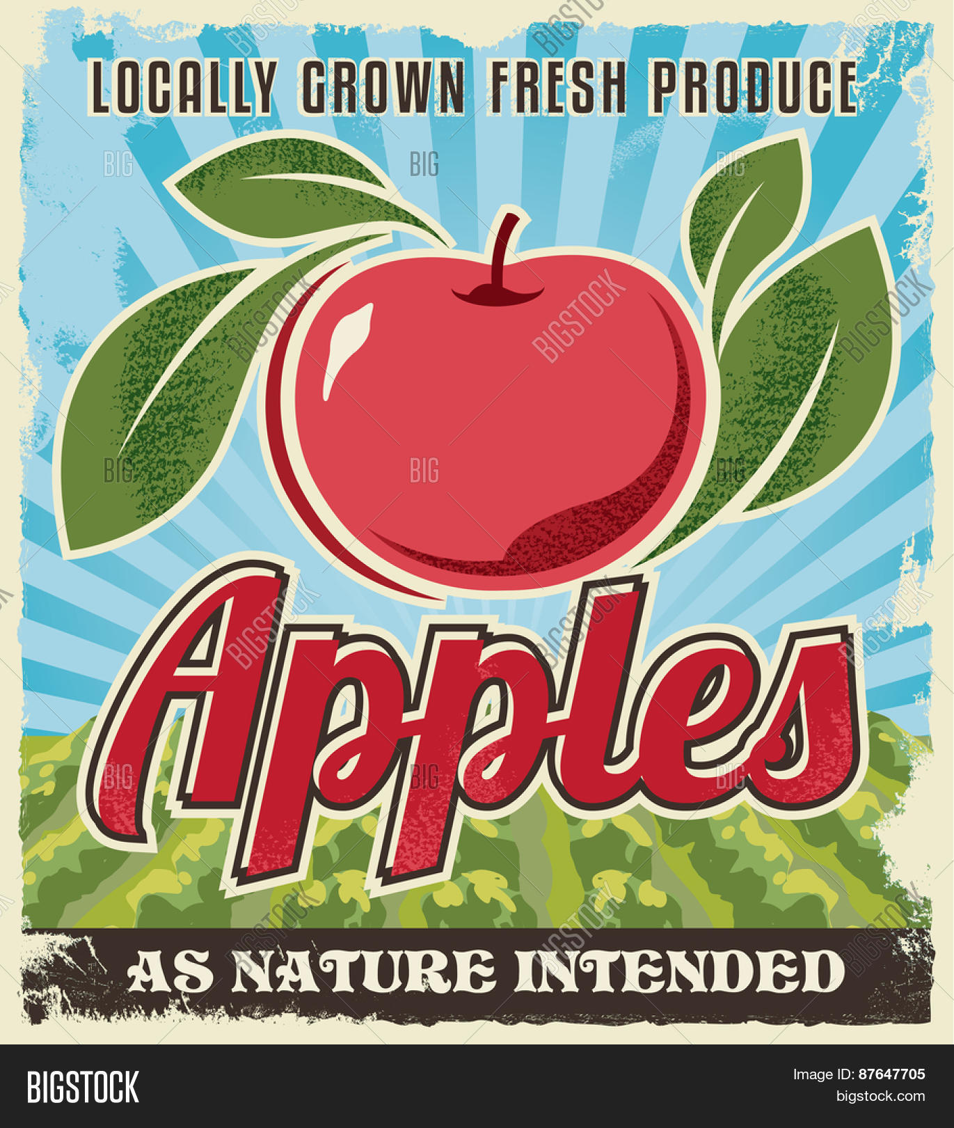 Apple Retro Vintage Vector &amp; Photo (Free Trial) | Bigstock