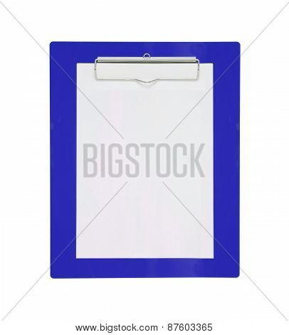 Clipboard With Blank Paper Isolated On White