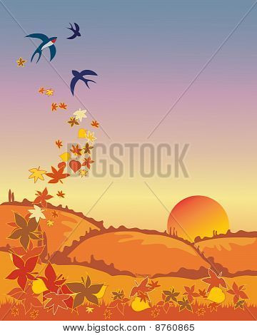 Schwalben verlassen im Herbst